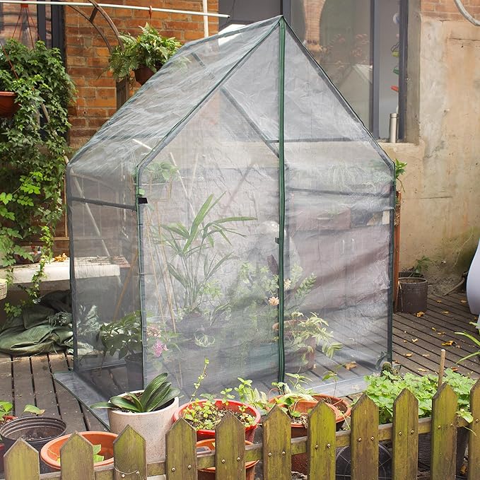 Gardzen Mini Greenhouse with Mesh Cover Portable Outdoor Greenhouse Enhanced Ventilation Ideal for Spring Summer &amp Fall 36.2(L) x53.3(W) x66.1(H)