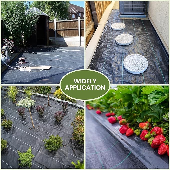 75g/2.64oz Driveway Fabric Heavy Duty Woven Landscape Fabric Garden Weed Barrier Fabric Weed Control Fabric Geotextile Fabric for Landscaping Weed Block Gardening Mat0.4-6m(3.0 * 200m)