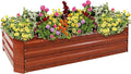 Sunnydaze 11.75 H Raised Metal Garden Bed - Galvanized Raised Garden Bed Outdoor for Vegetables and Flowers - Woodgrain - 4' x 2' Rectangle
