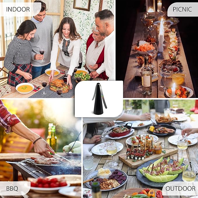 Fly Away - 3 Pack Outdoor Fly Repellent Fan Outside or Inside Table use Restaurant Barbeque Events Deter Flies Wasps Bees Other Moscas and Bugs Away Battery Operated Tabletop Hanging Hook.