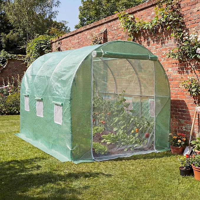 BPS Greenhouse Replacement Cover 10' x 7' x 7' Large Walk in Tunnel Outdoor Plant Gardening Greenhouse Spare Parts Cover (Only Cover)