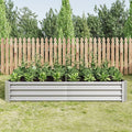 Raised Garden Bed Outdoor 6×3×1ft Metal Raised Rectangle Planter Beds for Plants Vegetables and Flowers - Silver