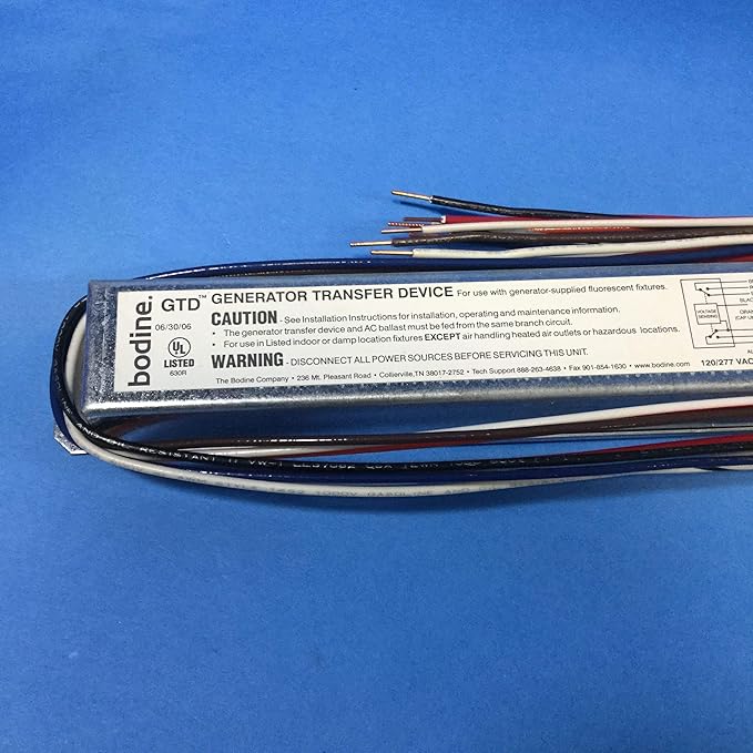 Bodine GTD Fluorescent Generator Transfer Bypass Device Ballast Elcu Emergency Lighting