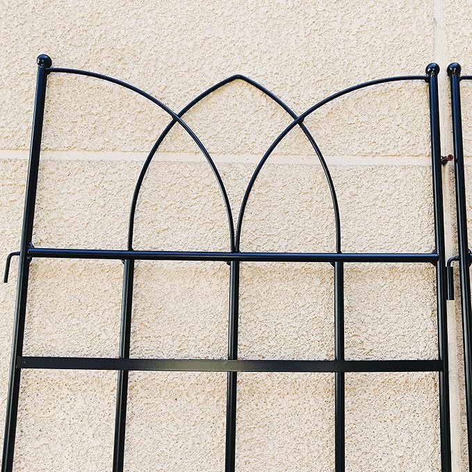 Garden Trellis for Climbing Plants 4 Packs Outdoor Trellis 5.9ft Rustproof Plant Support for Vines Vegetables Flowers Metal Planter Trellis Black