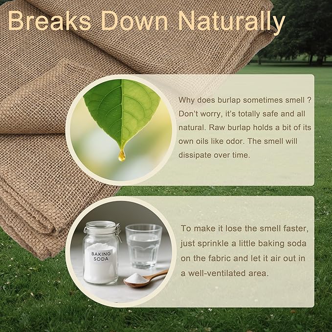 3 Pack 40 x15 Feet Natural Burlap FabricMultipurpose Burlap for Weed Barrier and GardeningJute Fiber for DecorationWedding Ceremony Aisle RunnerOutdoor Plant CareTree Wrap