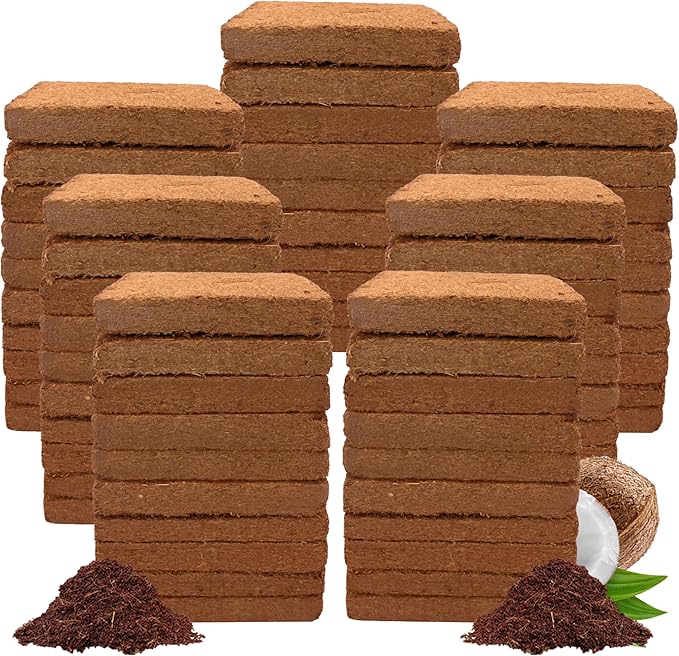 Coco Bliss Coco Coir Bricks (250gm Bricks 70-Pack) - Organic Coco Coir for Plants - OMRI-Listed Coconut Coir for Plants - Coconut Coir Bricks - Coco Peat for Plants Garden Soil &amp Organic Mulch