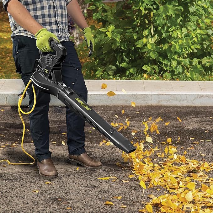 Sun Joe SBJ601E 120V 2-Speed Electric All-Purpose Blower with 100A Motor 215 MPH Air Speed and 240 CFM Airflow Includes Concentrator Nozzle
