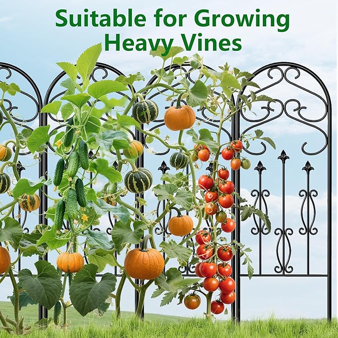 AMAGABELI Garden &amp Home 4 Pack 60 x 18 Metal Garden Trellis for Climbing Plants Outdoor Climbing Rose Trellis Rustproof Plant Vines Flower Vegetable Trellis for Potted Plants Support Black