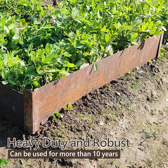 Cor-Ten Steel Raised Planter with Rust Patina Finish Pre-Rusted Cor-Ten Raised Garden Bed Kit2FT x 2FTx 8IN