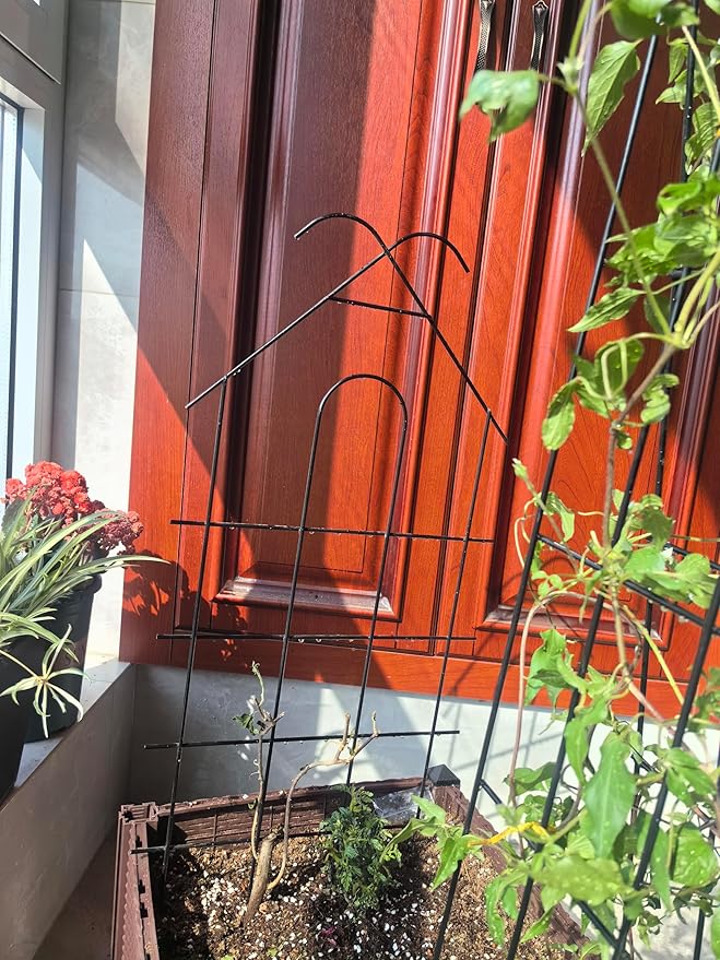 ARIFARO 24 Metal Garden Trellis for Climbing Plants 4 Pack Plant Trellis for Potted Plants Indoor Outdoor Black Trellis for Vines Flowers House Plants 10 Wide