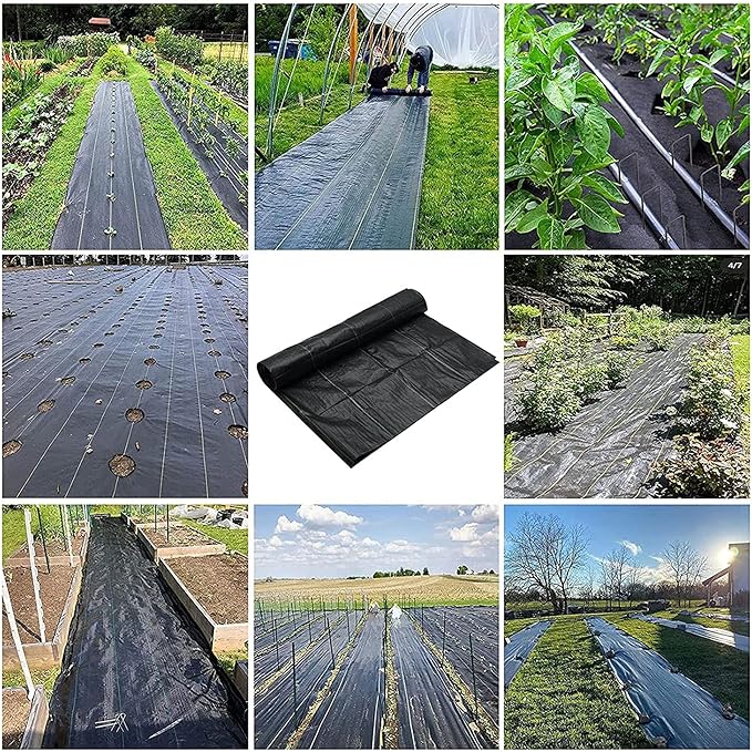Weed Barrier Landscape Fabric Heavy Duty Soil Erosion Control Ground Cover Weeds Block Gardening Mat 90g/m²for Outdoor Gardenwith Garden Pegs and Buffer Washer (Battery *1 : 2X25m)