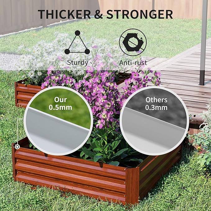 Metal Planter Box2 Galvanized Raised Garden Bedfor Growing Plant