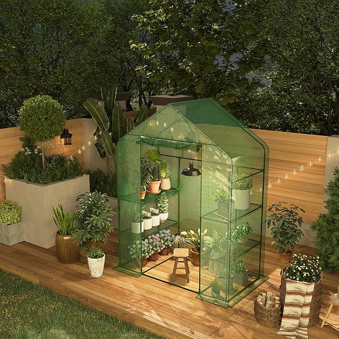 Portable Greenhouse 57 x 57 x 76'' Greenhouses for Outdoors Durable Small Green House Kit Thicken PE Cover Walk in Green Houses for Indoor Backyard Outside