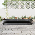 Raised Garden Bed Outdoor Oval Large Metal Raised Planter Bed for for Plants Vegetables and Flowers Black SJ55