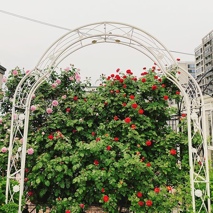 Metal Garden Arch Assemble Freely with 8 Styles GTrClimbing Plants Support Rose Arch Outdoor Arch Wedding Arch Party Events Archway Cream White