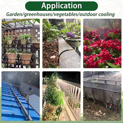 Lawn &amp Garden Watering Equipment360° Adjustable Drip Irrigation System50 ft Garden Plant Watering System with 15 Nozzles 5/16 inches Hose Greenhouse Accessories for Yard Lawn Plants