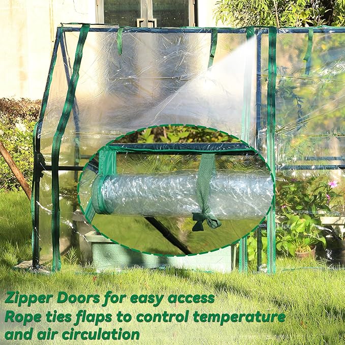 Gardzen Mini Greenhouse Portable Cold Frame Green House Indoor Outdoor Small Greenhouse for Seed Starting &amp Plant Protection 71.7(L) x36.2(W) x42.5(H)
