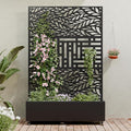 Casaphoria Metal Raised Garden Bed with Trellis and Wheels 72x47x16 Planter Box for Climbing Plants Vegetables &amp Vines Features Drainage Holes and Privacy Screen Black(Spring&ampHelen)
