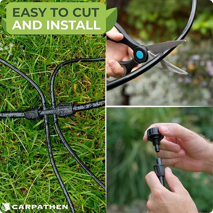 CARPATHEN 100ft Drip Irrigation Tubing - Mainline - (5/16 ID - 7/16 OD) Black PVC Water Line