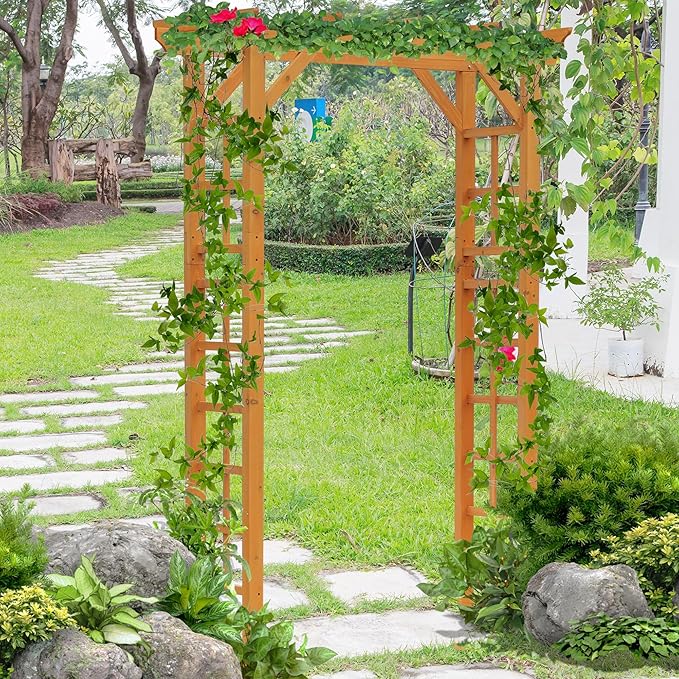 85 Wooden Gfor Wedding and Ceremony Outdoor Garden Arch for Climbing Vines Orange