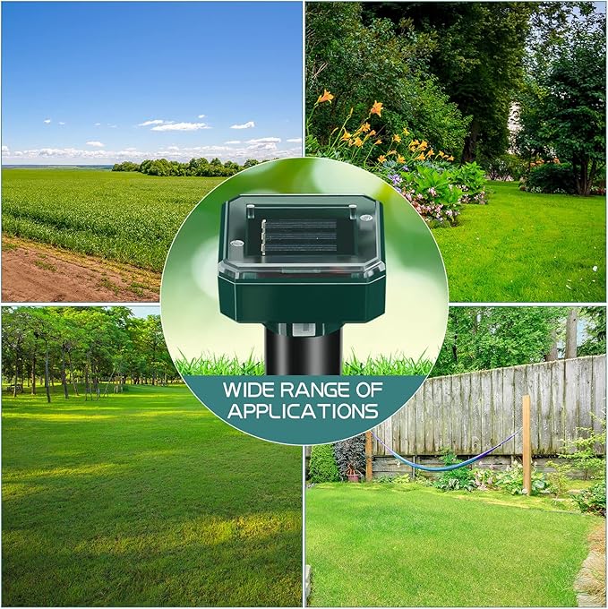 18 Pcs Mole Repellent for Lawns Solar Powered Mole Repeller Ultrasonic Gopher Repellent Waterproof Outdoor Snake Stakes Spikes for Yard Garden Gophers Groundhogs Voles Rodent (Small)