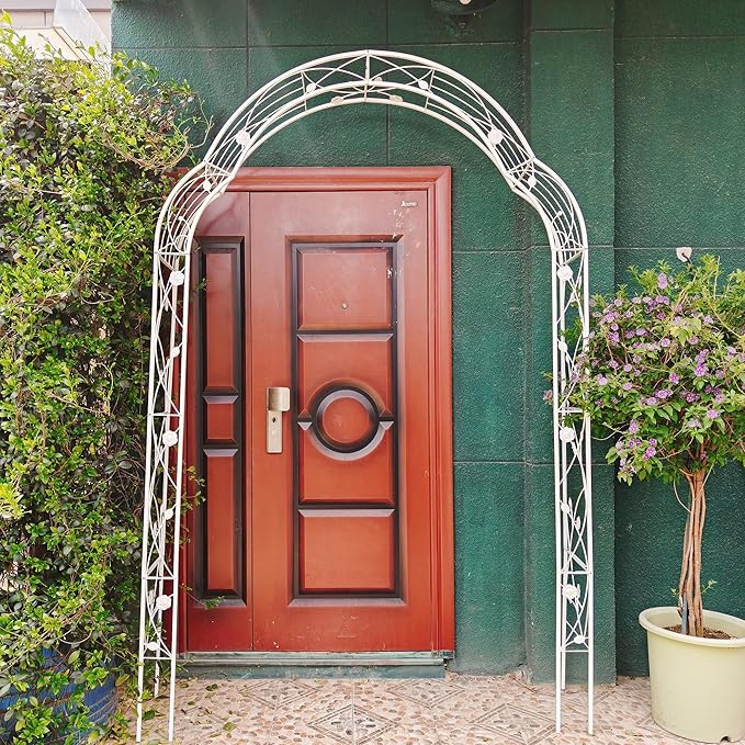 Metal Garden Arch Assemble Freely with 8 Styles GTrClimbing Plants Support Rose Arch Outdoor Arch Wedding Arch Party Events Archway Cream White