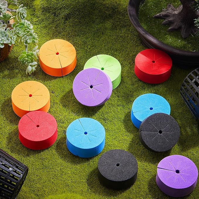 Lallisa 240 Pcs Clone Collars 2 Inch Foam Inserts for Hydroponic Cloning Machines Fits 2 Net Pots Reusable Collars for Hydroponics Plant Germination in DIY Cloner and Clone Machines (Multicolor)
