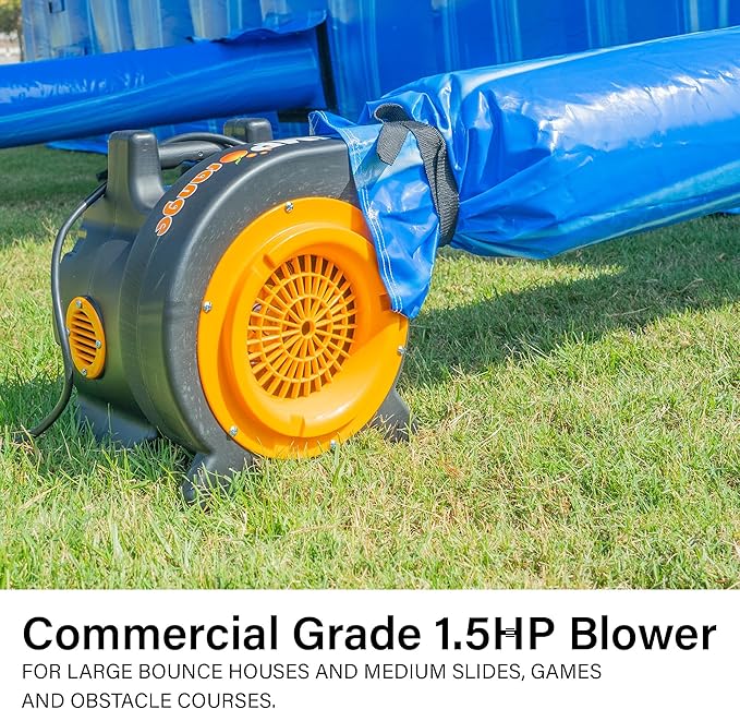 JumpOrange Bounce House Air Blower 1.5HP for Inflatables Bouncy Castle and Slides Commercial Cyclone Fan for Indoor and Outdoor Use