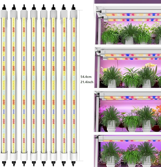 FARMLITE Grow Lights for Indoor Plants Full Spectrum Grow Light Strips for Indoor Plants Grow Lamp Led Seeding Grow Light (8 Pack)