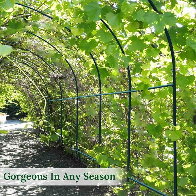 BenefitUSA Large Walk-in Garden Plant Arch Greenhouse Replacement Frame for Flowers/Fruits/Vegetables/Party (16.4 x 7 x 7.2ft)