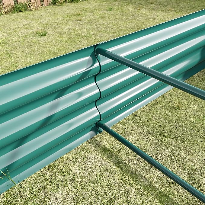Raised Garden Bed Outdoor 6×3×1ft Metal Raised Rectangle Planter Beds for Plants Vegetables and Flowers Green