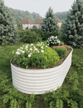 2Pcs 8x4x2ft Raised Garden BedGalvanized Raised Planter Boxes Outdoor with Easy Assembly Large Garden Bed for Vegetables Fruits FlowerRaised Garden BedBeige