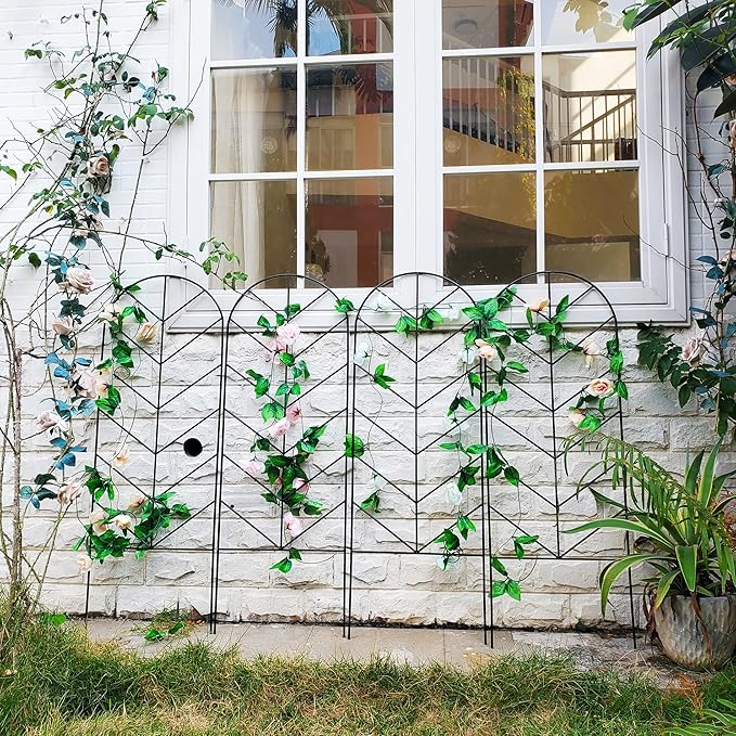 2 Pack Trellis for Climbing Plants Outdoor 45 H x 15.9 W Garden Trellis Plant Trellis for Climbing Rose Vegetable Flower Lawn Backyard Black Metal Trellis