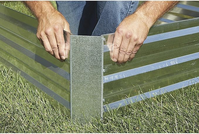 Ironton Galvanized Steel Raised Garden Bed 8ft x 3ft Outdoor Planter Box Patio Planting Bed for Vegetable and Flower Gardens