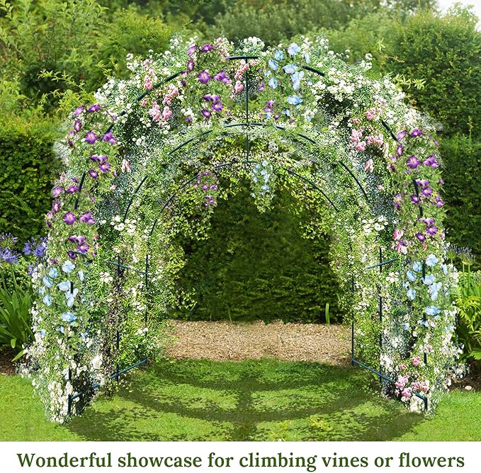 BenefitUSA Large Walk-in Garden Plant Arch Greenhouse Replacement Frame for Flowers/Fruits/Vegetables/Party (19.6 x 7 x 7.2ft)