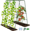 Cucumber Trellis for Raised Bed 63 Heavy Duty U-Shape Garden Trellis for Climbing Plants Outdoor Rustproof Plastic Metal Arch Vegetables Trellis Plant Support for Vine Fruits Beans and Flowers