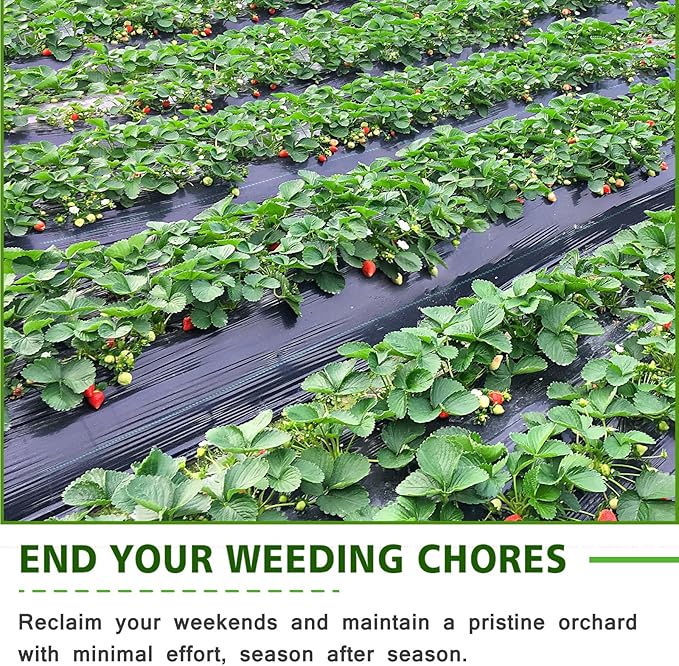 4x100FT Weed Barrier Landscape Fabric 3.2oz Heavy Duty Garden Cloth Ground Cover for Gardening Come with 20 U-Shaped Securing Pegs