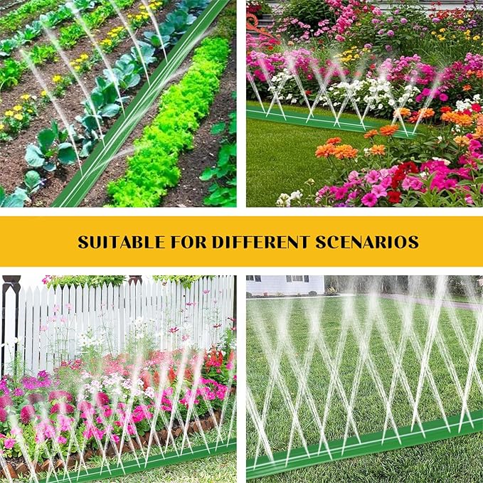 Sprinkler Soaker Hose for Yard 50 FT(25 ft 2pack) with Holes Flat Garden Soaker Hose with Splitters and Staples Drip Hose Sprinkler Watering Drip Irrigation Hoses for Lawn Garden Watering System