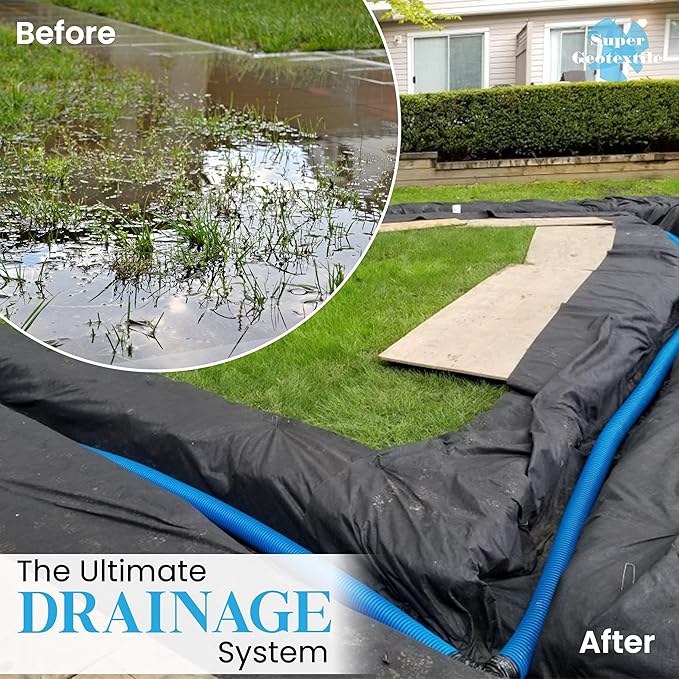 4 6 8 oz Non Woven Fabric for Landscaping French Drains Underlayment Erosion Control Construction Projects - 6 oz (4X100)