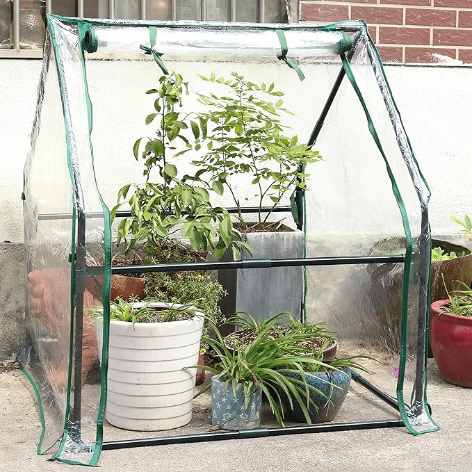 Gardzen Mini Greenhouse Heavy Duty Portable Green House Clear Tent Small Greenhouse for Indoor Outdoor Plants 36.2”(L) x36.2”(W) x42.5”(H)