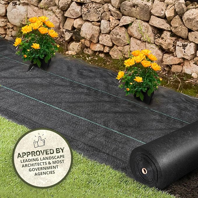 Dewitt Professional Max Weed Barrier Fabric 4.1 oz Black 3 x 250 Feet – Heavy-Duty Weed Control and Ground Cover for Gardens Beds Mulch Outdoor Landscaping and Yard Areas