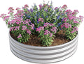 2PCS 47.24'' x11.4 Galvanized Raised Garden Bed Tall Metal Garden Bed for Vegetables Ground Raised Beds for Gardening Backyard Patio Or Lawn Durable Above (2PCS Silver 47.24x11.4)