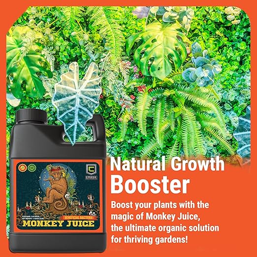 Cronk Nutrients Monkey Juice – Bacillus Root Inoculant – Organic Solution to Increase Your Plants Health – Root Mass Enhancer for Plant Growth and Flowering Boost 1L
