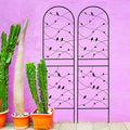 2 Pack Metal Garden Trellis 71 in x 19.7 in Rustproof Powder-Coated Plant Support for Climbing Vines Roses Peas Cucumbers Beans and More – Black
