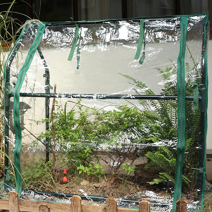 Gardzen Mini Greenhouse Heavy Duty Portable Green House Clear Tent Indoor or Outdoor for Plants 36.2”(L) x18.9”(W) x33.3”(H)