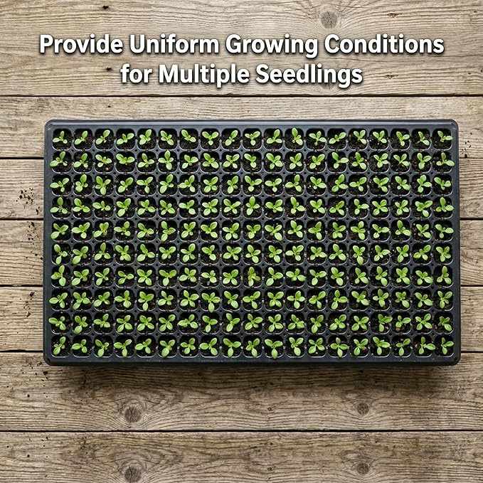 Gardzen 10 Pack 200 Cell Seed Starter Trays 1.5 Deep Plug Tray for Seedlings Durable Seedling Trays with Drainage Holes Fit Standard 1020 Drip Tray