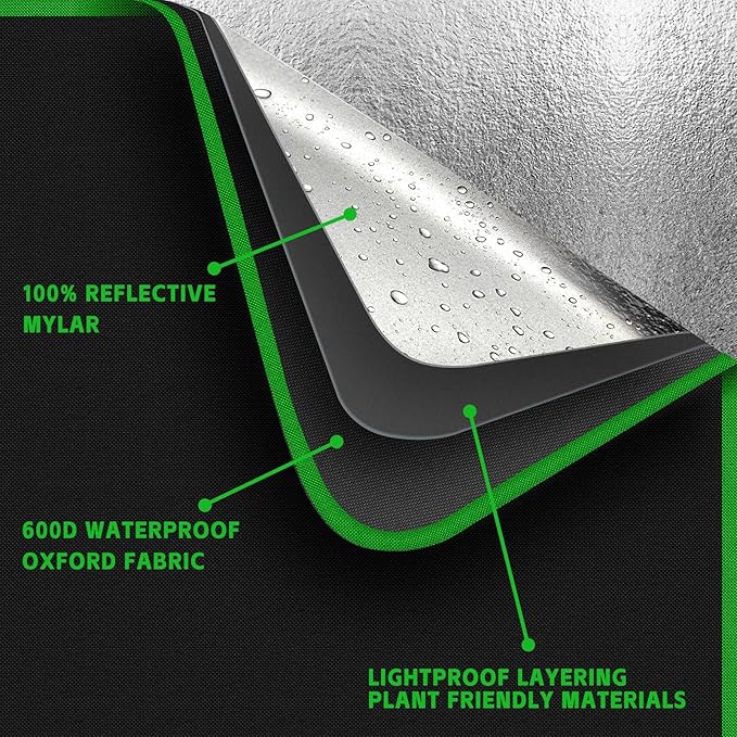 Small Grow Tent for Aerogarden Hydroponics Growing System Indoor 20x14x22High Reflective Mylar Leak-Proof of Light 600D Oxford Fabric for Indoor Plant (Black(Open-Bottom))