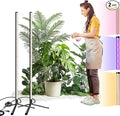 2PCS T8 Standing Grow Light 42W Full Spectrum LED Grow Light for Indoor Plants Plant Lamp with 243 LEDs Wide Illumination Area 4FT Height with On/Off Switch and Tripod Floor Stand