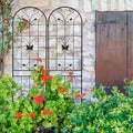 4 Pack Metal Garden Trellis 86.7 x 19.7 Rustproof Trellis for Climbing Plants Outdoor Flower Support Black