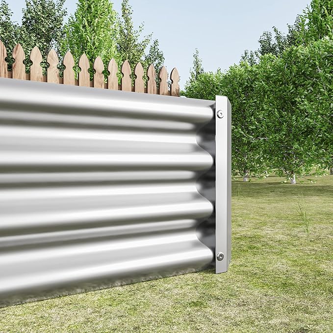 Large Metal Raised Garden Bed - 7.6ft x 3.7ft x 0.98ft Flower &amp Vegetable Planters - Quick Assembly Rustproof